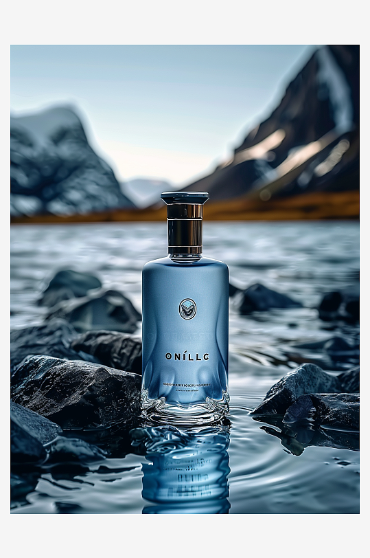 创意岩石上男士爽肤水-众图网