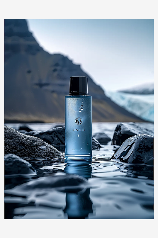 创意岩石上男士爽肤水-众图网