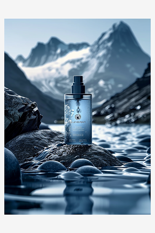 创意岩石上男士爽肤水-众图网