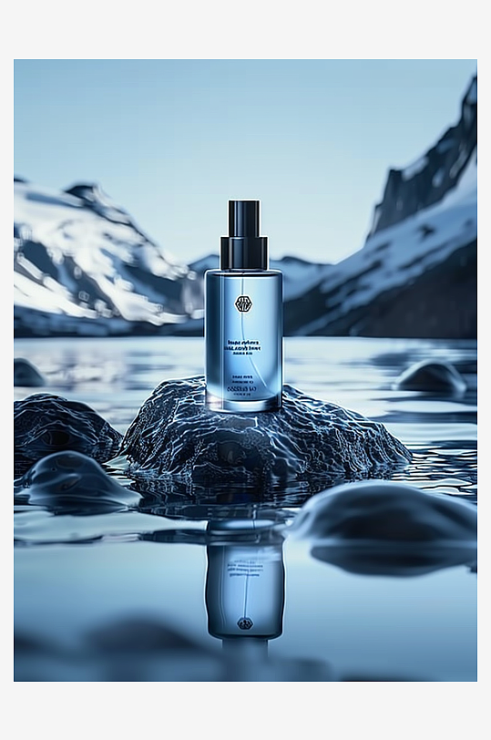 创意岩石上男士爽肤水-众图网