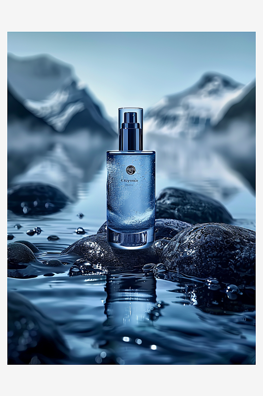 创意岩石上男士爽肤水-众图网