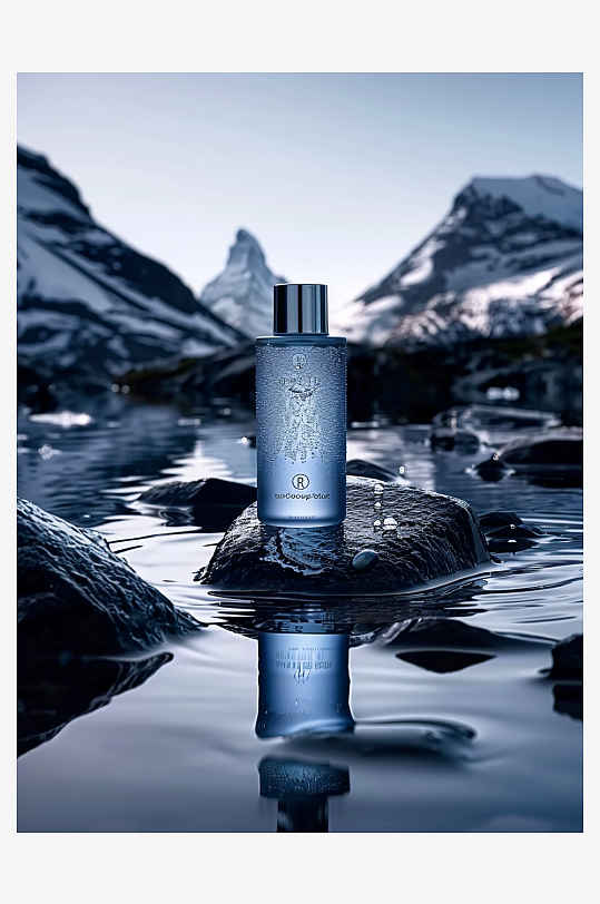 创意岩石上男士爽肤水-众图网