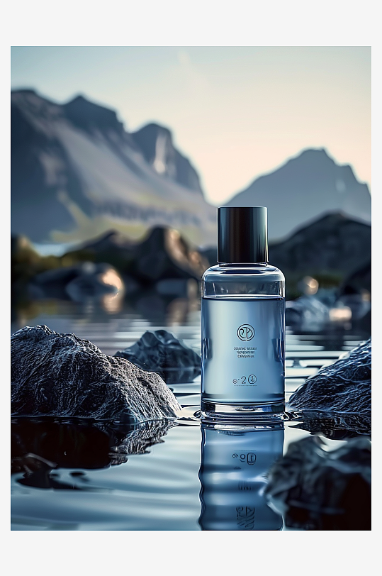 创意岩石上男士爽肤水-众图网