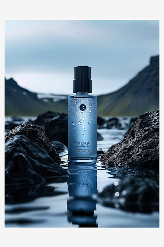 创意岩石上男士爽肤水-众图网