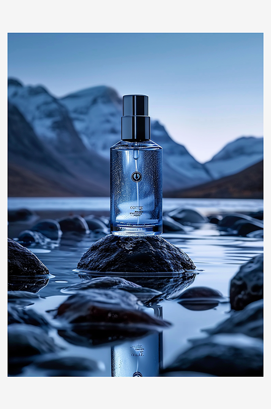 创意岩石上男士爽肤水-众图网