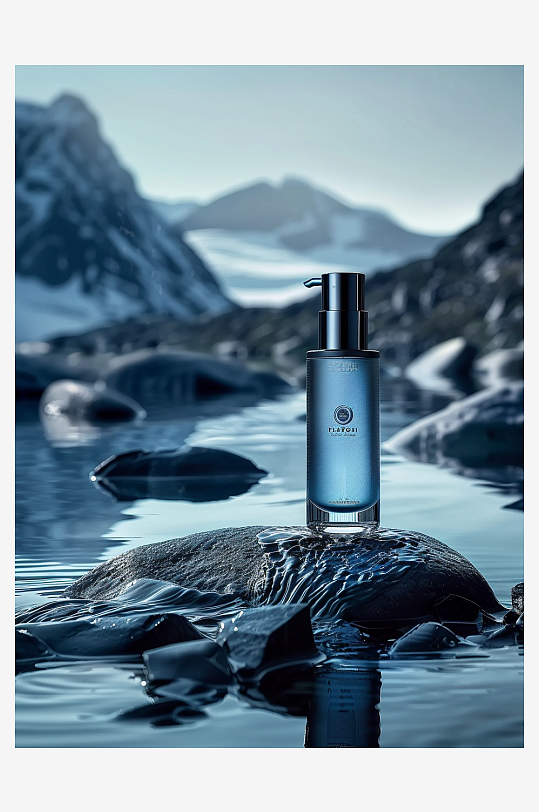 创意岩石上男士爽肤水-众图网