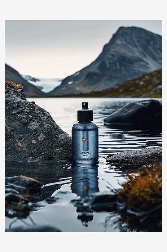 创意岩石上男士爽肤水-众图网