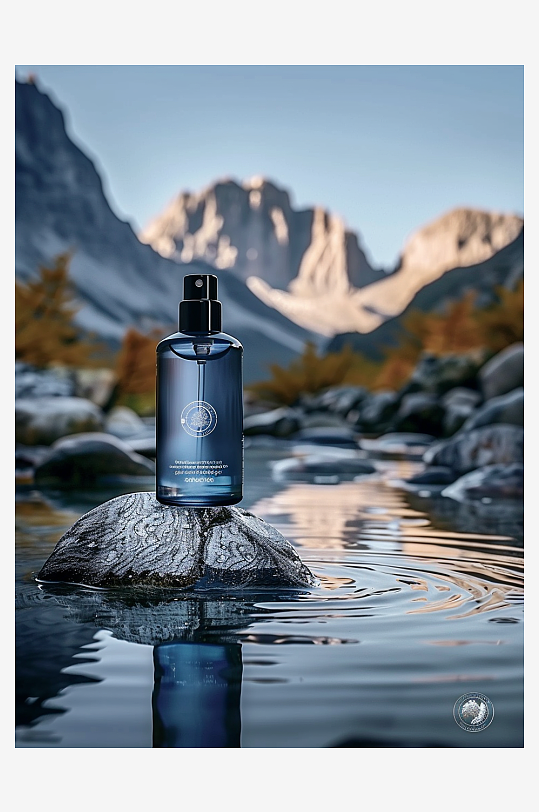 创意岩石上男士爽肤水-众图网