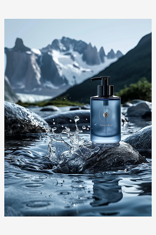 创意岩石上男士爽肤水-众图网