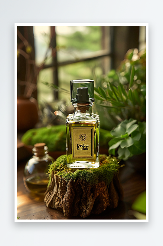 创意木质展台上的精华油-众图网