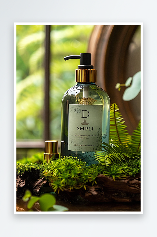 创意木质展台上的精华油-众图网