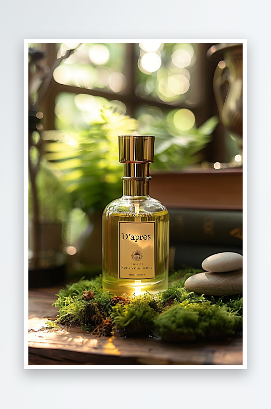 创意木质展台上的精华油-众图网