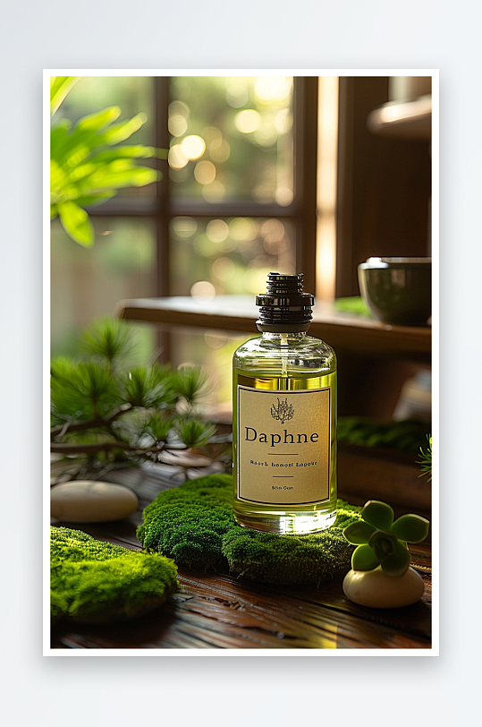 创意木质展台上的精华油-众图网