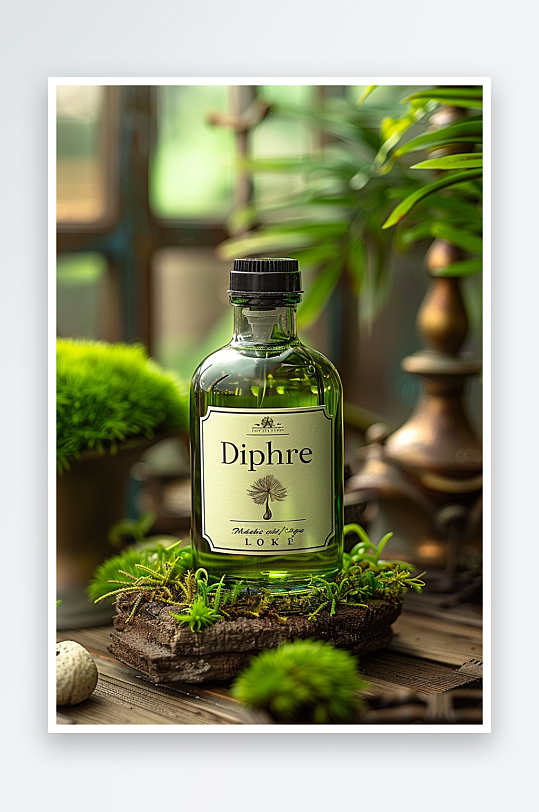 创意木质展台上的精华油-众图网