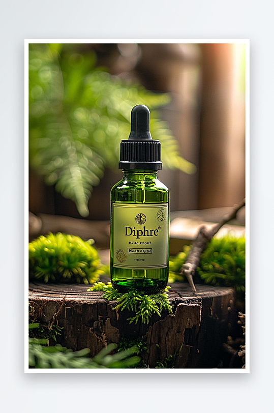 创意木质展台上的精华油-众图网