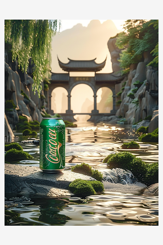 创意橙子汽水摄影场景-众图网