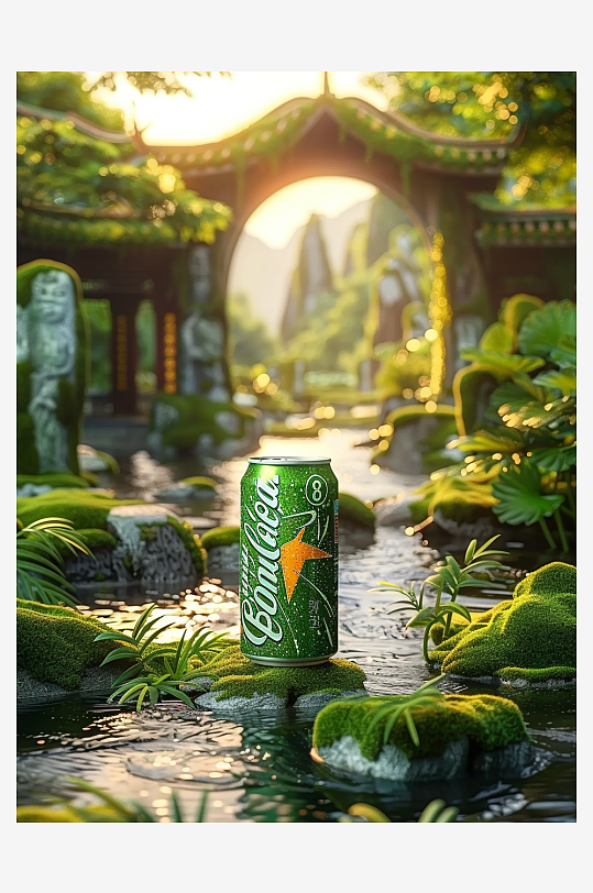 创意橙子汽水摄影场景-众图网