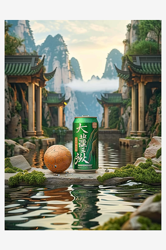 创意橙子汽水摄影场景-众图网