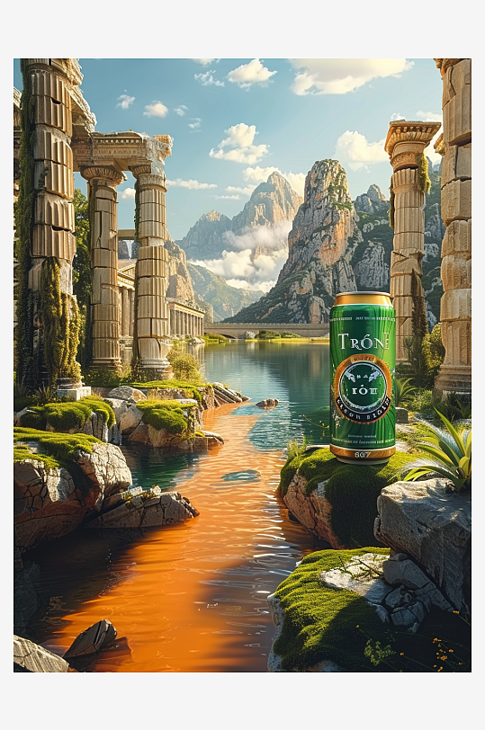 创意橙子汽水摄影场景-众图网