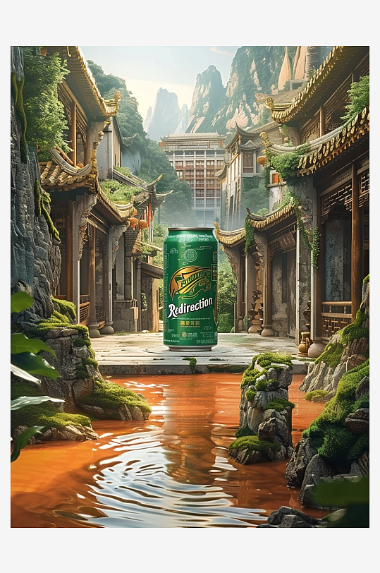 创意橙子汽水摄影场景-众图网