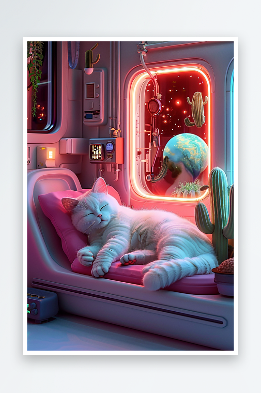 躺在沙发上睡觉的小猫-众图网