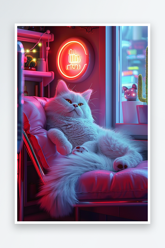 躺在沙发上睡觉的小猫-众图网