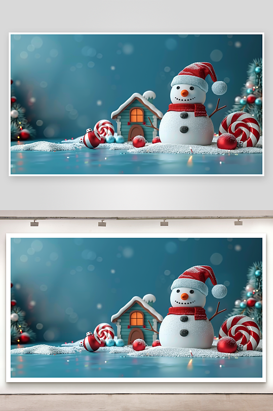 圣诞节房屋装饰场景-众图网