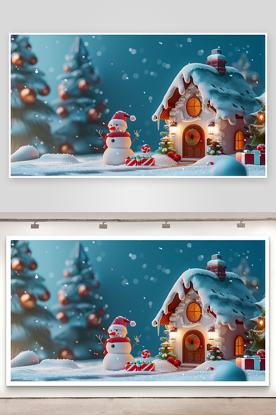 圣诞节房屋装饰场景-众图网