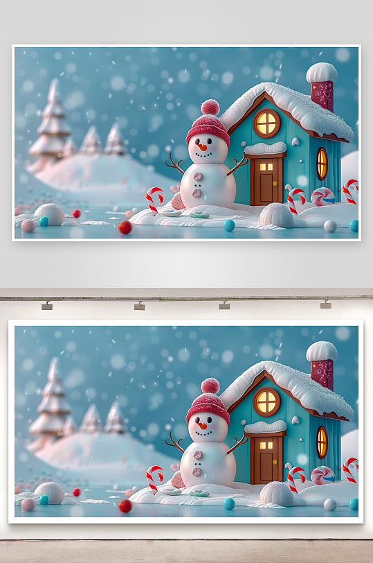 圣诞节房屋装饰场景-众图网