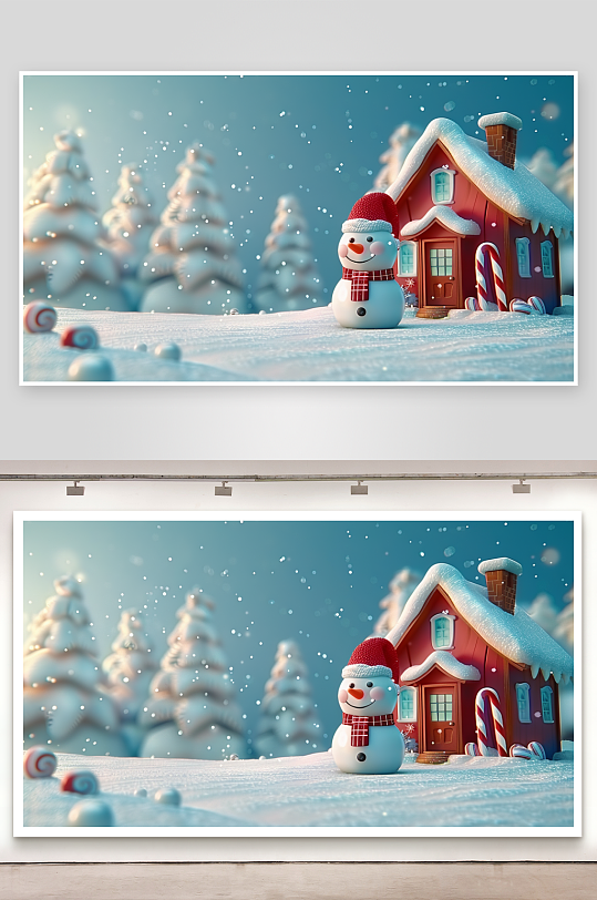 圣诞节房屋装饰场景-众图网