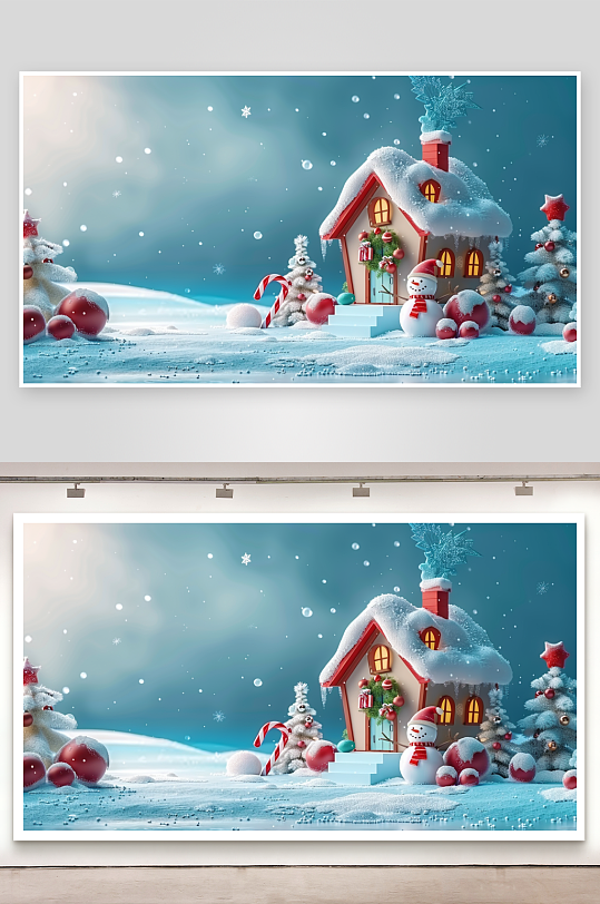 圣诞节房屋装饰场景-众图网