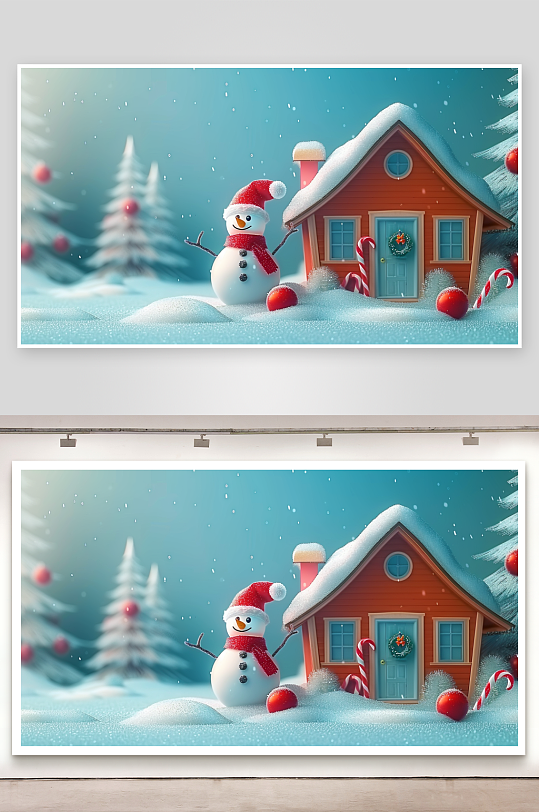 圣诞节房屋装饰场景-众图网