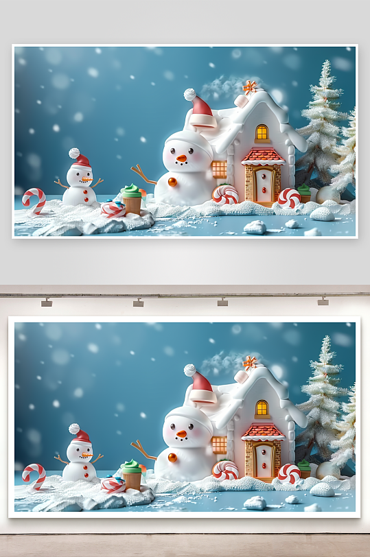 圣诞节房屋装饰场景-众图网