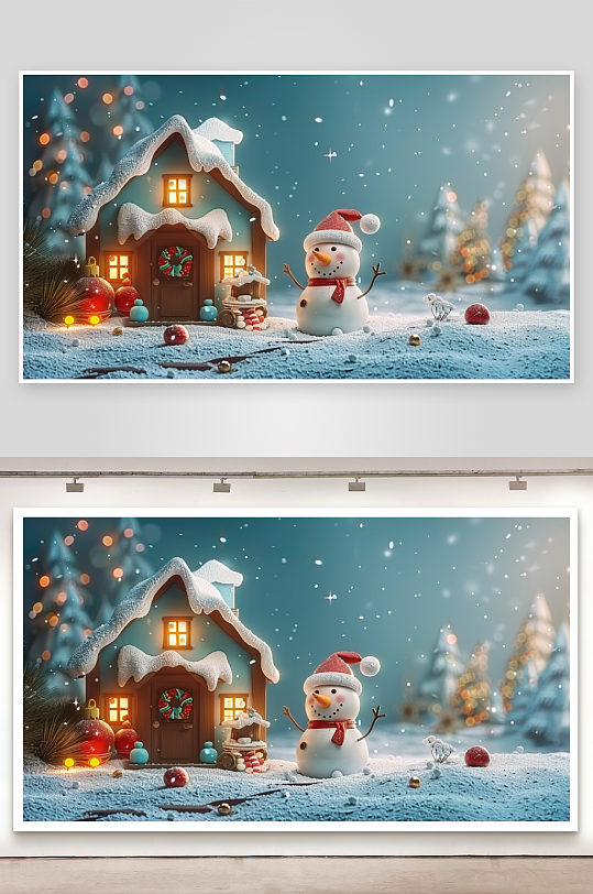 圣诞节房屋装饰场景-众图网