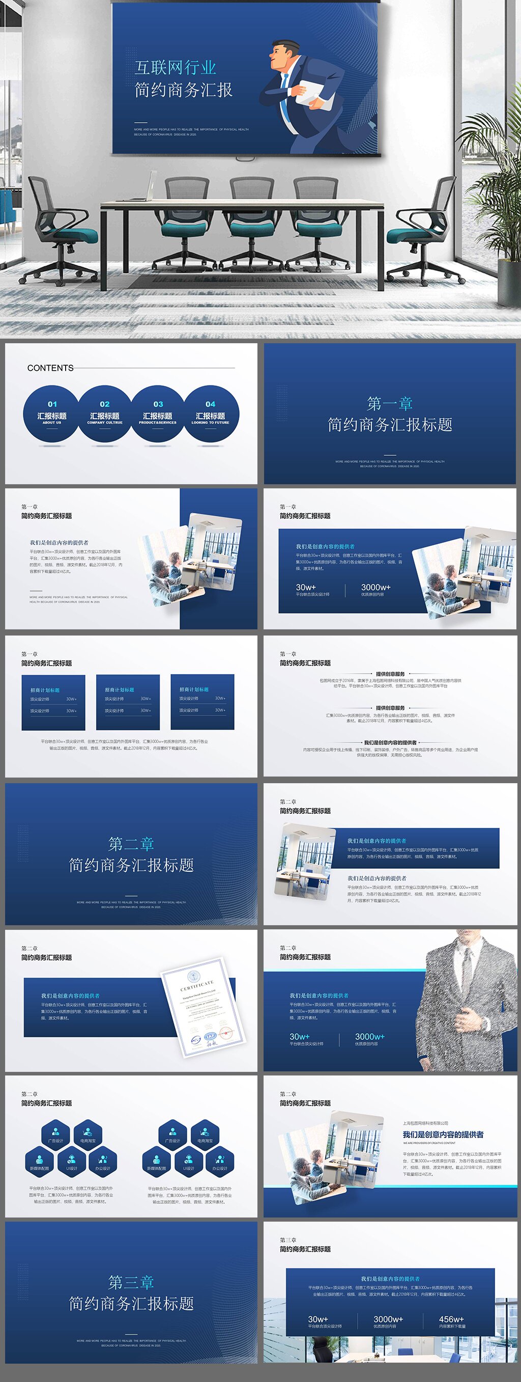 互联网行业商务汇报工作总结ppt素材