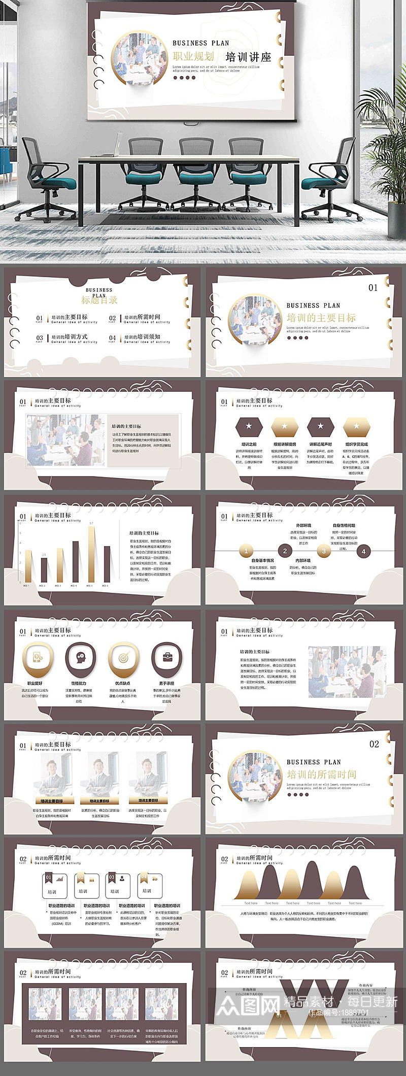 创意职业规划培训讲座PPT模板素材