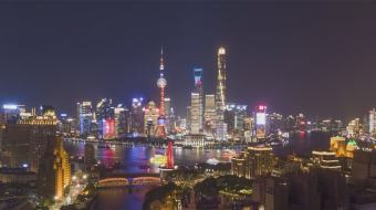 4K上海夜景动态航拍视频-众图网