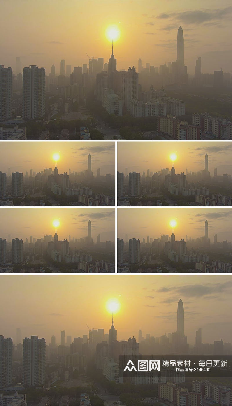 4K深圳城市日出实拍视频素材