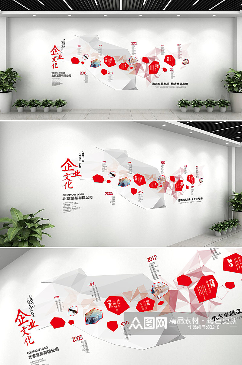 红色经典发展历程企业文化墙素材