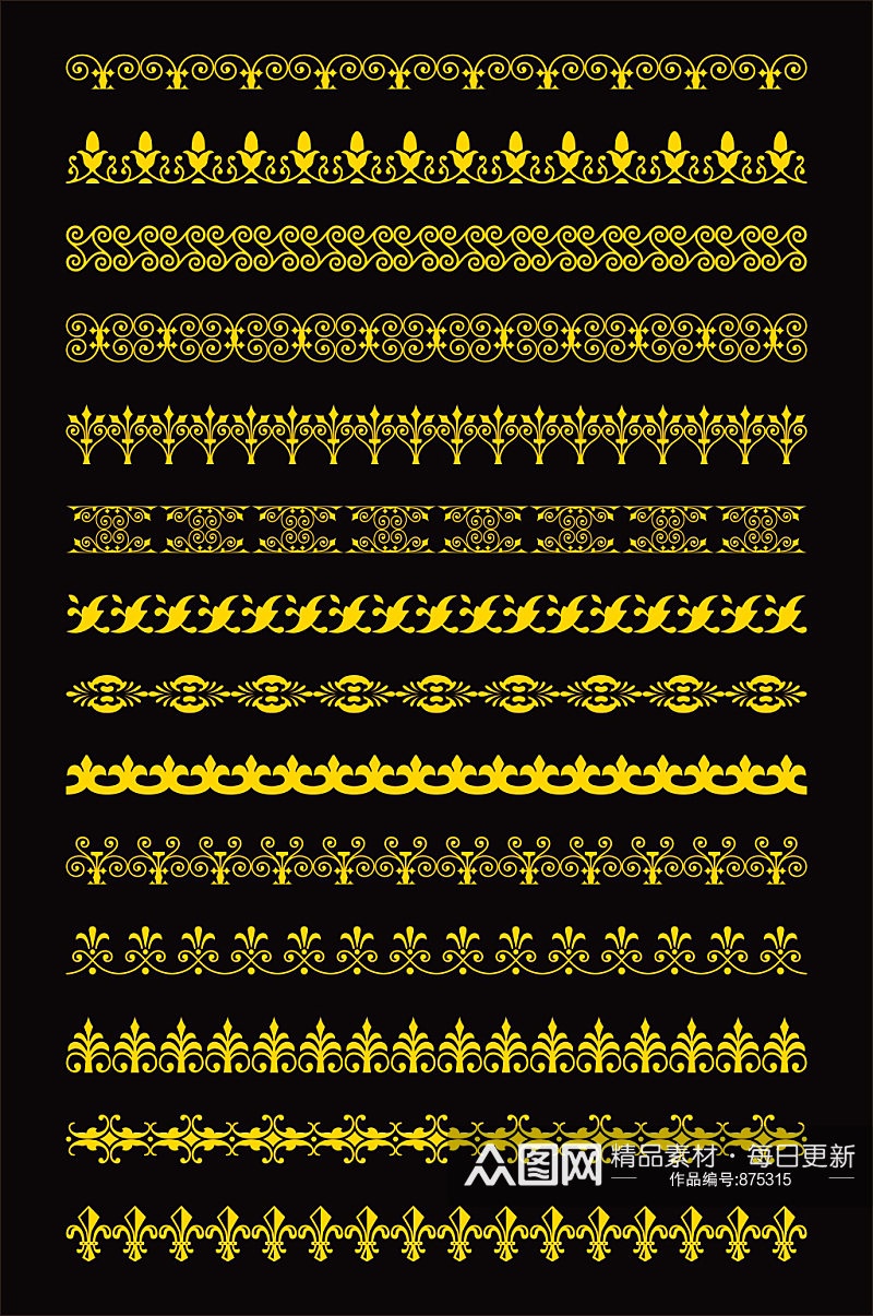 矢量边框欧式花纹素材