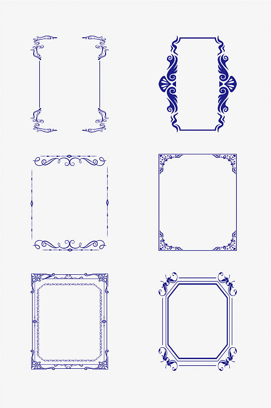 矢量边框花纹中式装饰相框边框标题框素材