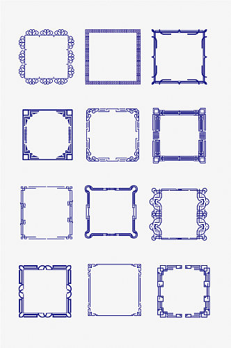 中式边框花纹矢量图形