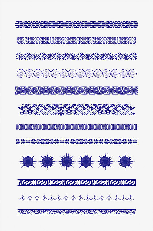 中式矢量花边花纹装饰图形