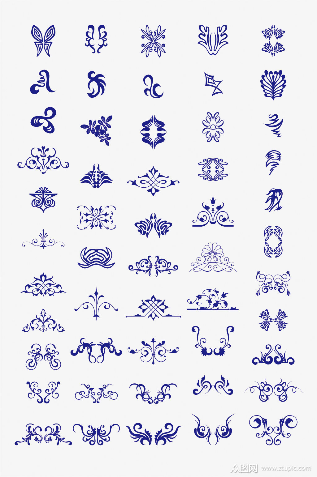 矢量欧式花纹装饰图案素材