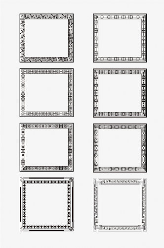 新中式古典复古边框图案