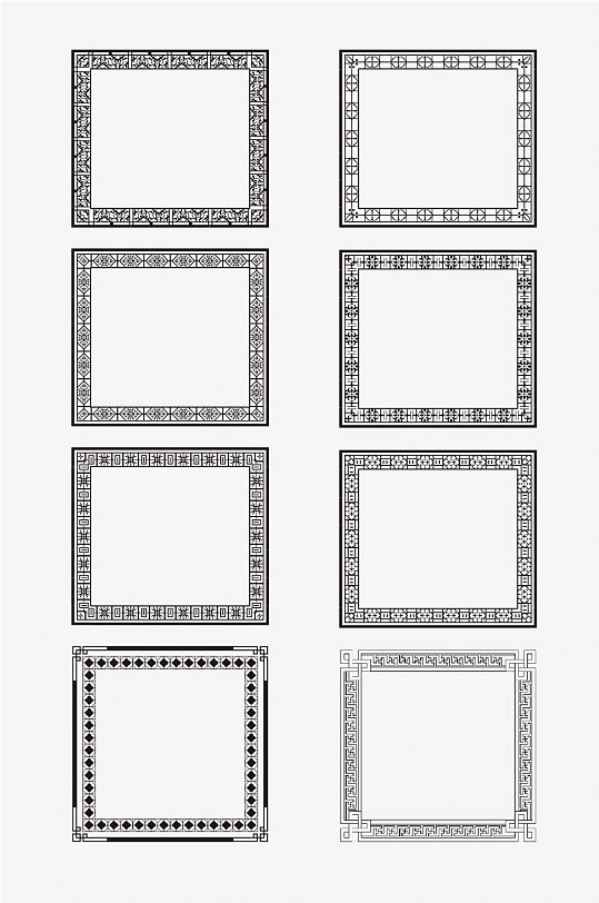 新中式古典复古边框图案