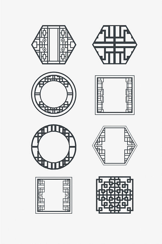 中式镂空雕花古典图案
