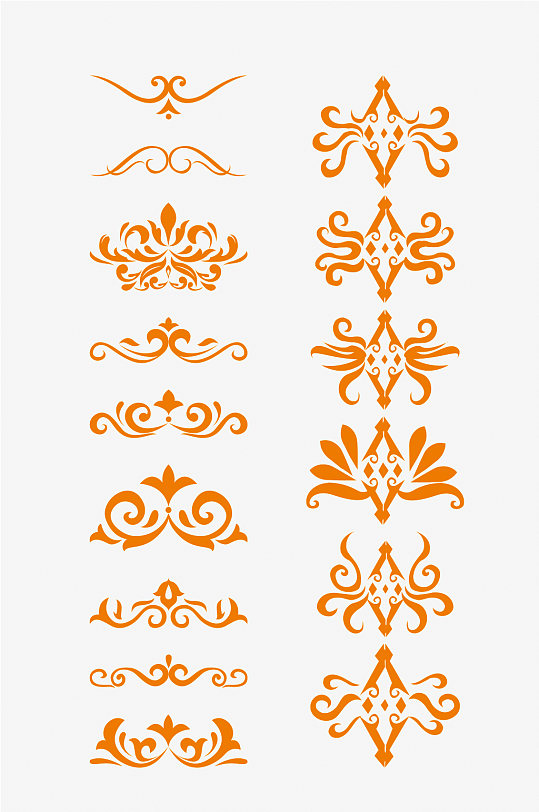 中式矢量花边图形