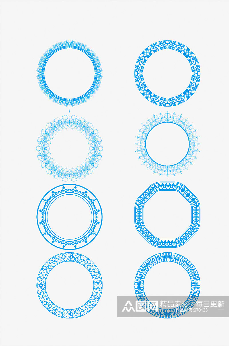 中国风简约圆形图案素材