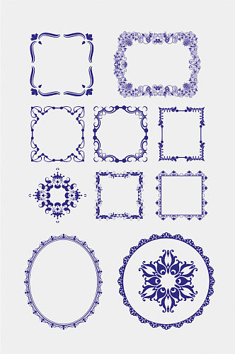 矢量欧式画框花纹